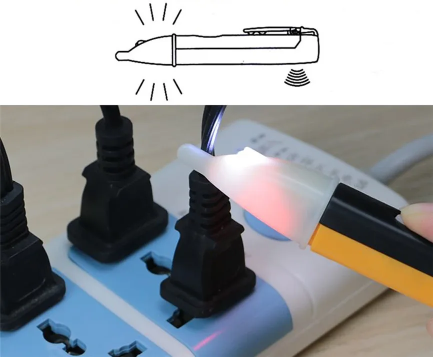 LED Light Voltage Alert Pen AC Electric Voltage Power Detector Sensor Tester Non-Contact Pen Stick 90~1000V Nov#1
LED Light Voltage Alert Pen AC Electric Voltage Power Detector Sensor Tester Non-Contact Pen Stick 90~1000V Nov#1