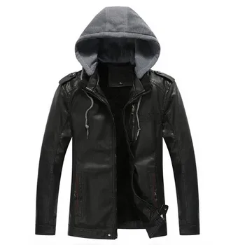 Autumn and winter selling men 's leather jacket leisure jacket with cap coat motorcycle warm leather jacket 
Autumn and winter selling men 's leather jacket leisure jacket with cap coat motorcycle warm leather jacket
