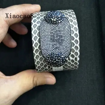 Green Black White 40MM Open Snakeskin Cuff Bangles Bracelets for Women Men Vintage Wide Bracelets & Bangles 2017 Fashion Jewelry
Green Black White 40MM Open Snakeskin Cuff Bangles Bracelets for Women Men Vintage Wide Bracelets & Bangles 2017 Fashion Jewelry