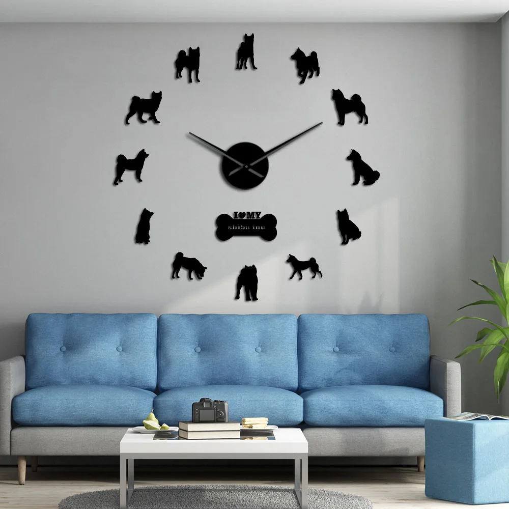 Japanese Shiba Inu Dog Decorative Modern Wall Clock Shiba Ken Dog Breed Frame Large Wall Clock With DIY Arylic Mirror Stickers
Japanese Shiba Inu Dog Decorative Modern Wall Clock Shiba Ken Dog Breed Frame Large Wall Clock With DIY Arylic Mirror Stickers