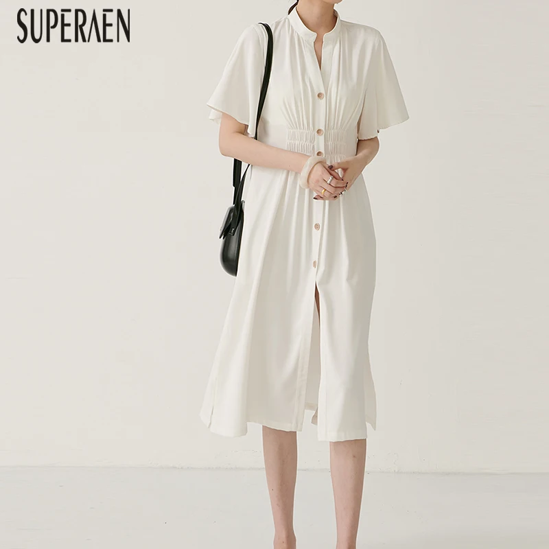 SuperAen Solid Color Single-breasted Women Dress Temperament Split Chiffon Dress Female Summer New 2019 Casual Women Clothing
SuperAen Solid Color Single-breasted Women Dress Temperament Split Chiffon Dress Female Summer New 2019 Casual Women Clothing