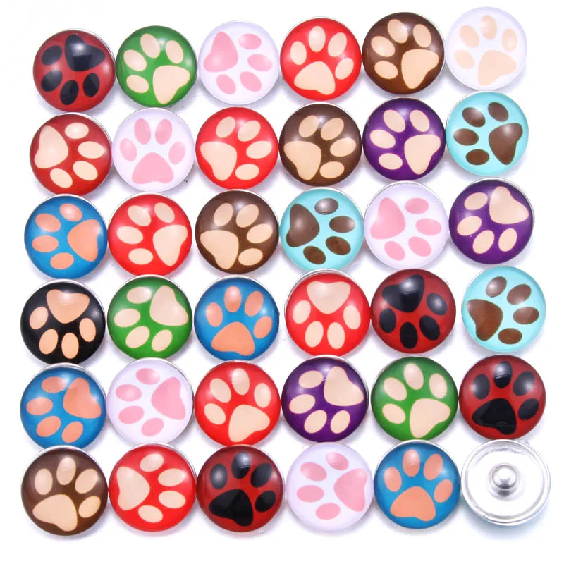 10PCS/lot Mixed Dog footprints Pattern Glass 18mm Snap Buttons For Snap DIY Making Bracleets Bangles DIY Gift Fixed Mixed 021404
10PCS/lot Mixed Dog footprints Pattern Glass 18mm Snap Buttons For Snap DIY Making Bracleets Bangles DIY Gift Fixed Mixed 021404
