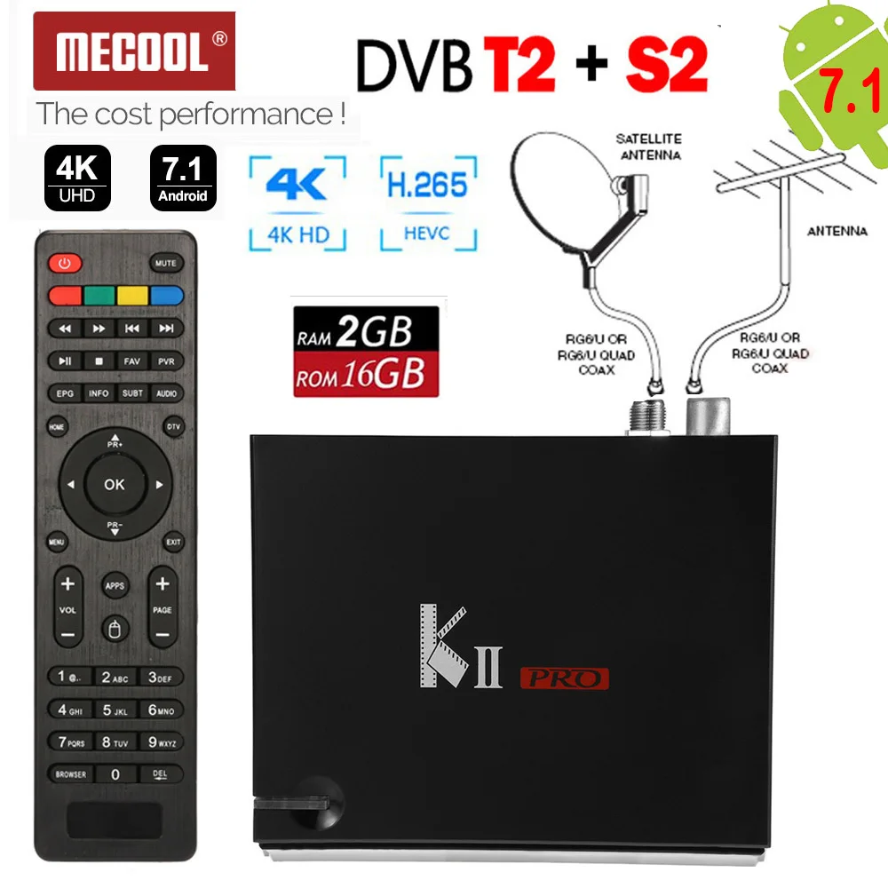 MECOOL KII PRO DVB-S2 DVB-T2 S905d Android 7.1 TV Box Quad Core 2GB 16GB DVB T2 S2 4K Media player code NEWCAMD Dual Wifi BT4.0
MECOOL KII PRO DVB-S2 DVB-T2 S905d Android 7.1 TV Box Quad Core 2GB 16GB DVB T2 S2 4K Media player code NEWCAMD Dual Wifi BT4.0
