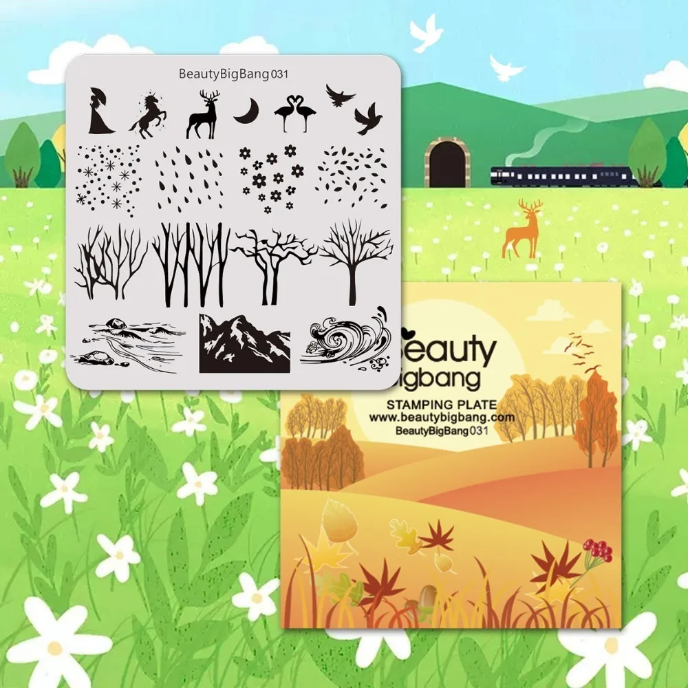 Beautybigbang Stamping Plates New Style Deer Rain Tree River Unicorn Image Template Stainless Steel Nail Art Stamp Plate Stencil
Beautybigbang Stamping Plates New Style Deer Rain Tree River Unicorn Image Template Stainless Steel Nail Art Stamp Plate Stencil
