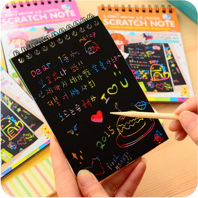 Newest Hot Magic Drawing Book DIY Scratch Notebook Black Cardboard As Gift For Kids Stationery School Supplies 
Newest Hot Magic Drawing Book DIY Scratch Notebook Black Cardboard As Gift For Kids Stationery School Supplies