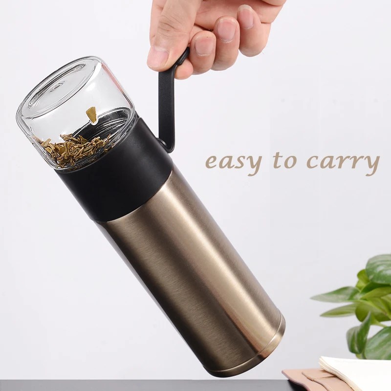 Thermos Bottle Vacuum Mug Insulated Stainless Steel Bottle Multifunction Creative Glass Tea Cup and Filter Man Gift Office (2)