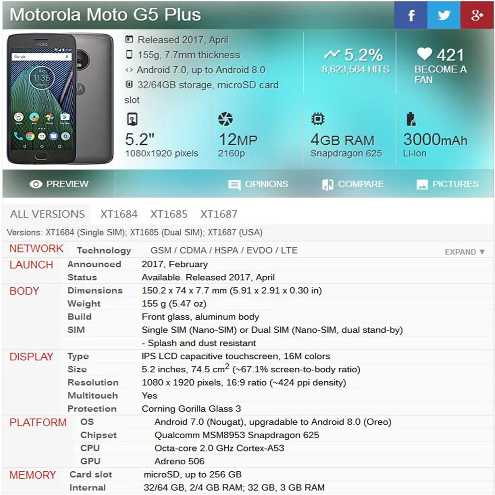 MOTO G5 PLUS