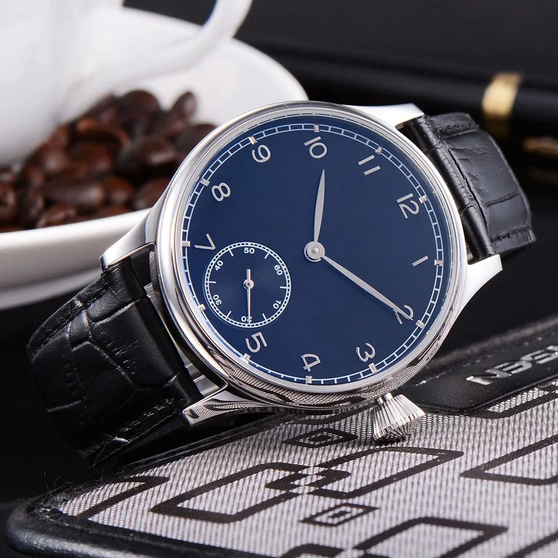 44mm mens Mechanical wristwatches 316L SS Case blue Sterile Dial 6498 Movement 6487 3600 fashtion Hand Winding Watch men
44mm mens Mechanical wristwatches 316L SS Case blue Sterile Dial 6498 Movement 6487 3600 fashtion Hand Winding Watch men