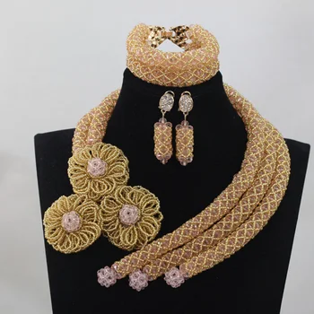 Romantic Champagne Gold African Women Bride Jewelry Set Baby Pink Beaded Flower Chunky Statement Jewelry Set Free Shipping QW529
Romantic Champagne Gold African Women Bride Jewelry Set Baby Pink Beaded Flower Chunky Statement Jewelry Set Free Shipping QW529