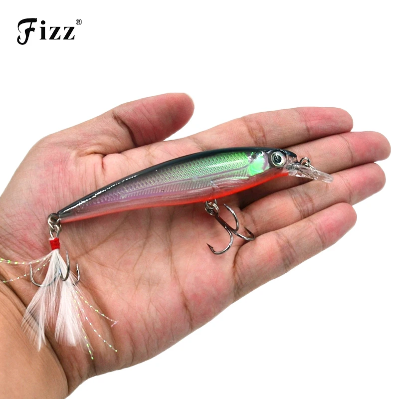 11cm 14g Hard Plastic Minnow Lure with Feather Artificial Fishing Lures 3D Fish Eye Fake Swimbait Simulation Crankbait MI090
11cm 14g Hard Plastic Minnow Lure with Feather Artificial Fishing Lures 3D Fish Eye Fake Swimbait Simulation Crankbait MI090