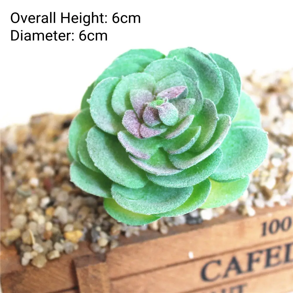 Green Artificial Succulents - Flocking Home Garden Decoration