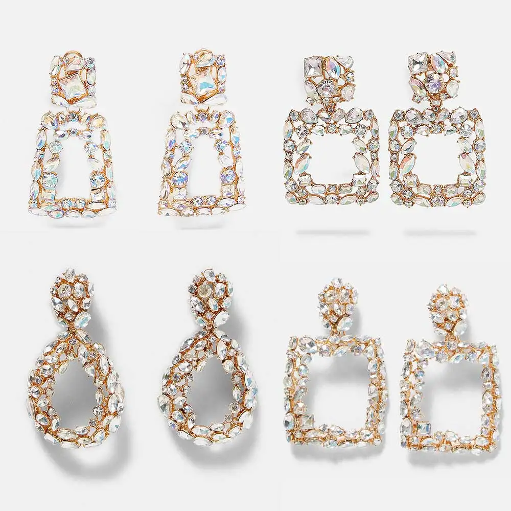 Dvacaman ZA Shine AB Crystal Drop Earrings for Women Geometric Rhinestone Big Statement Earrings Bling Wedding Bridal Jewelry
Dvacaman ZA Shine AB Crystal Drop Earrings for Women Geometric Rhinestone Big Statement Earrings Bling Wedding Bridal Jewelry