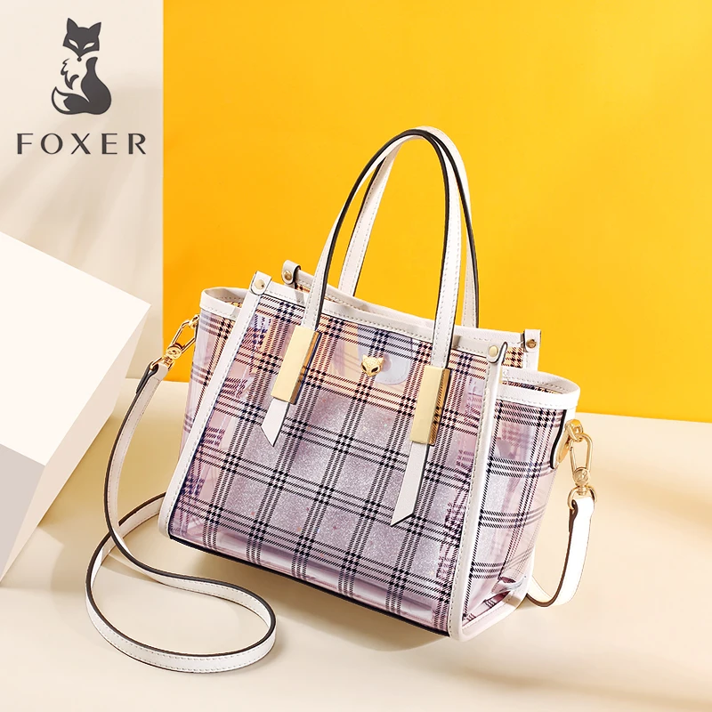 FOXER Brand Female Composite Bags Women Plaid Handbag Waterproof Messenger Bags Elegant Lady Large Capacity Tote PU Leather
FOXER Brand Female Composite Bags Women Plaid Handbag Waterproof Messenger Bags Elegant Lady Large Capacity Tote PU Leather