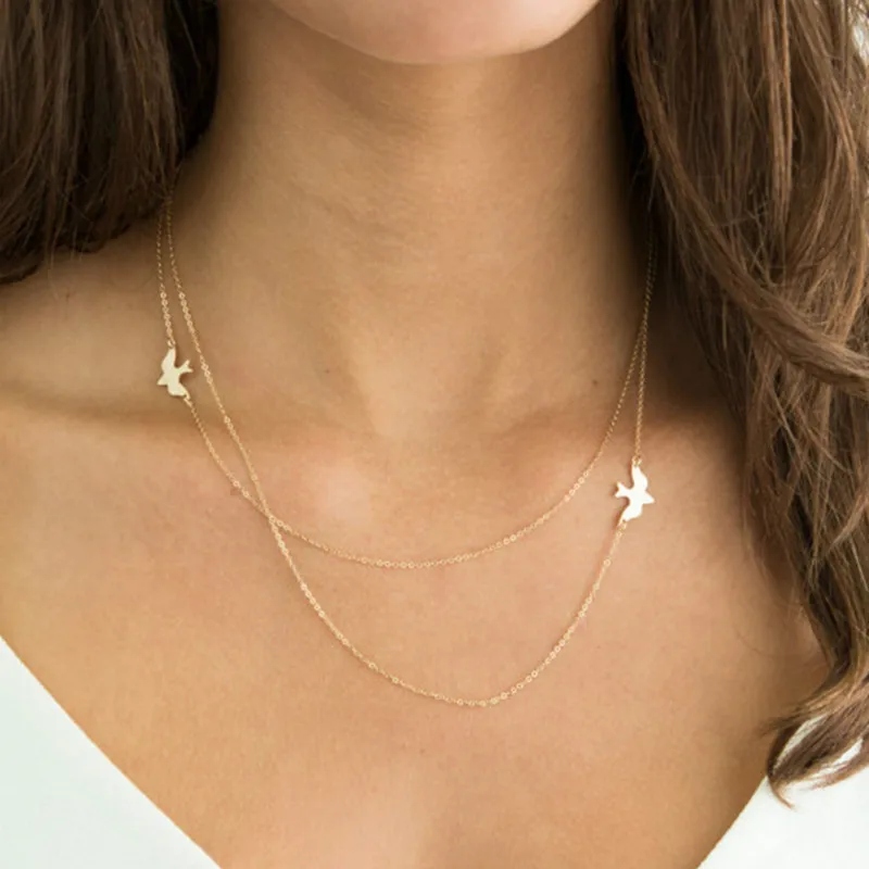 RONGBIN New Hot Double layer Peace Pigeon Necklace Layered Simple Birds Necklace Clavicle Chains Charm Womens Fashion Jewelry
RONGBIN New Hot Double layer Peace Pigeon Necklace Layered Simple Birds Necklace Clavicle Chains Charm Womens Fashion Jewelry