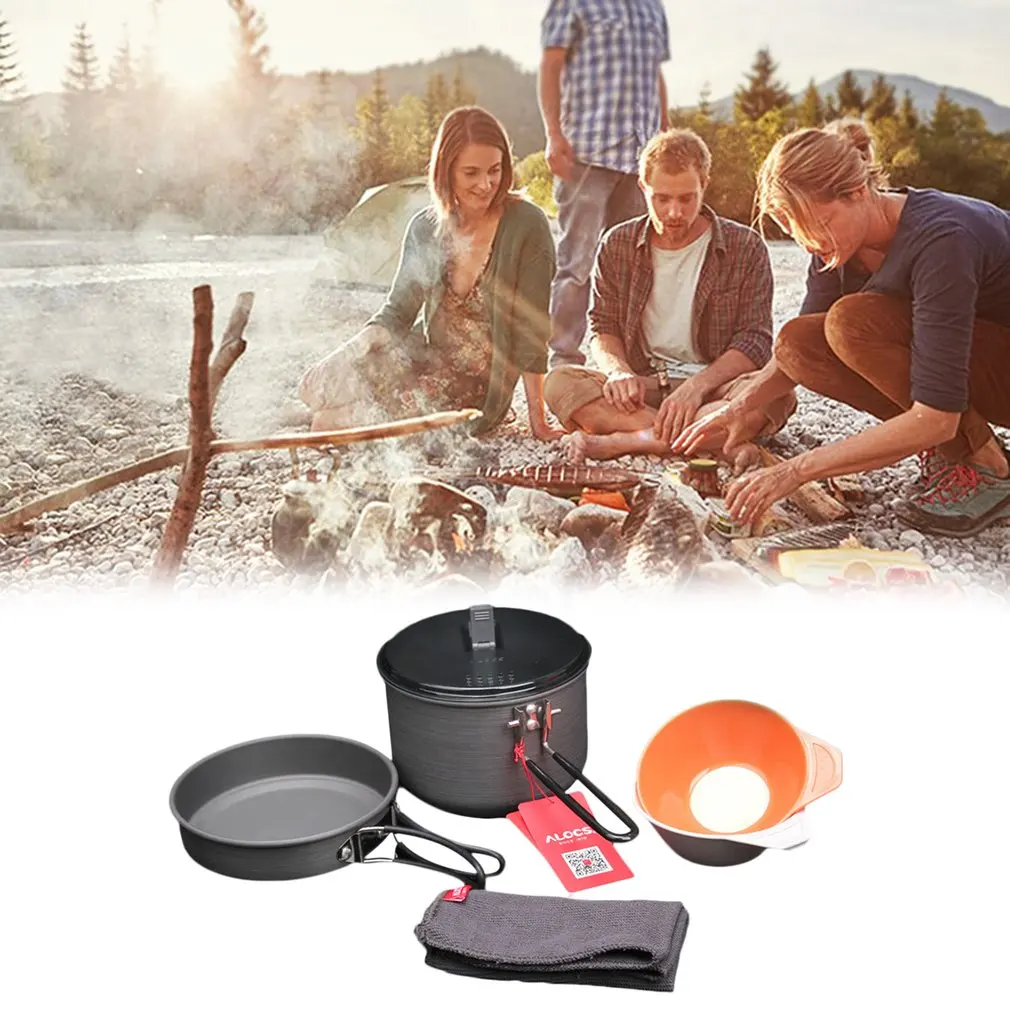 ALOCS CW-C26 Fast-Heating 1.2L Outdoor Cookware Camping Pot Frying Pan Bowl Set Outdoor Cooking Tools For 1-3 Person
ALOCS CW-C26 Fast-Heating 1.2L Outdoor Cookware Camping Pot Frying Pan Bowl Set Outdoor Cooking Tools For 1-3 Person
