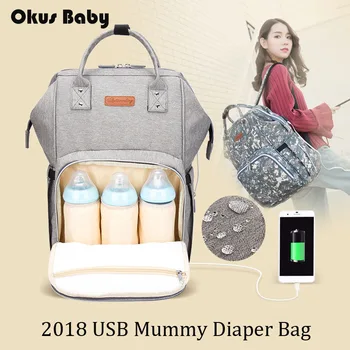 Large Capacity Baby Care Bag New Fashion Mummy Bag Waterproof Surface With USB Diaper Bag Mother Travel Outdoor Nusring Backpack 
Large Capacity Baby Care Bag New Fashion Mummy Bag Waterproof Surface With USB Diaper Bag Mother Travel Outdoor Nusring Backpack