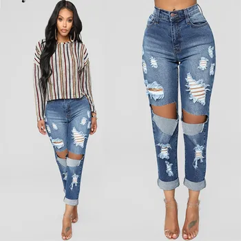 Spring and autumn season sells fashionable individual character is recreational break hole is worn worn high waist female jeans
Spring and autumn season sells fashionable individual character is recreational break hole is worn worn high waist female jeans