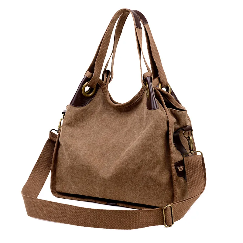 Women Fashion Canvas Handbags Retro Large Capacity Female Shoulder Bags Stylish Casual Crossbody Classic Totes Travel Bag | Багаж и сумки