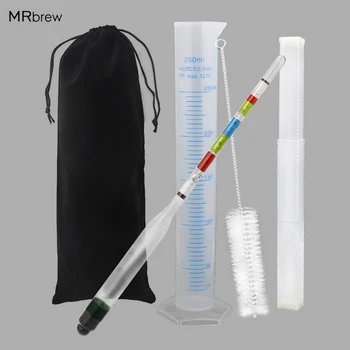 Hydrometer and Test Jar for Wine Beer Mead and Kombucha,Triple Scale Hydrometer, 250ml Plastic Cylinder, Cleaning Brush & Bag
Hydrometer and Test Jar for Wine Beer Mead and Kombucha,Triple Scale Hydrometer, 250ml Plastic Cylinder, Cleaning Brush & Bag