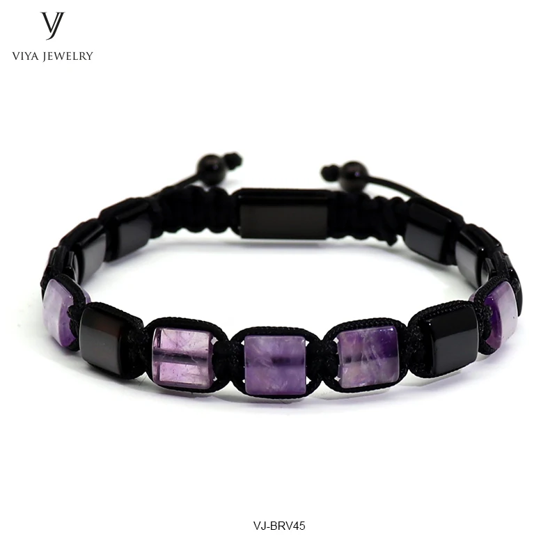 new square beads braided bracelet mens bracelet (5)