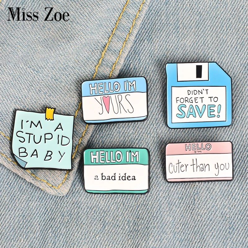 

5Styles Funny Dialogue Enamel Pins Custom Humor Brooches Bag Clothes Lapel Pin Label Button Badge Cartoon Jewelry Gift Friends