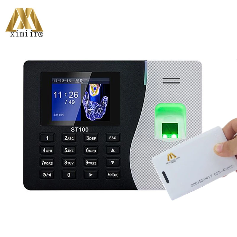 

New Arrival ZK ST100 Biometric Fingerprint Time Attendance System Time Recording With 125KHZ RFID Card Reader Linux System