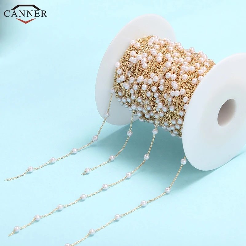 50cm 4mm Round Pearl Beads Chains for DIY Jewelry Making Necklace Bracelet Accessories Gold Color Wire Wrapped Rosary Chain H45
50cm 4mm Round Pearl Beads Chains for DIY Jewelry Making Necklace Bracelet Accessories Gold Color Wire Wrapped Rosary Chain H45