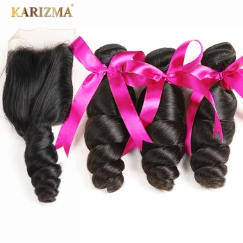 Brazilian Hair Bundles Human Hair With Closure Karizma Loose Wave With Lace Closure Remy Hair Extension Natural Black Color
Brazilian Hair Bundles Human Hair With Closure Karizma Loose Wave With Lace Closure Remy Hair Extension Natural Black Color