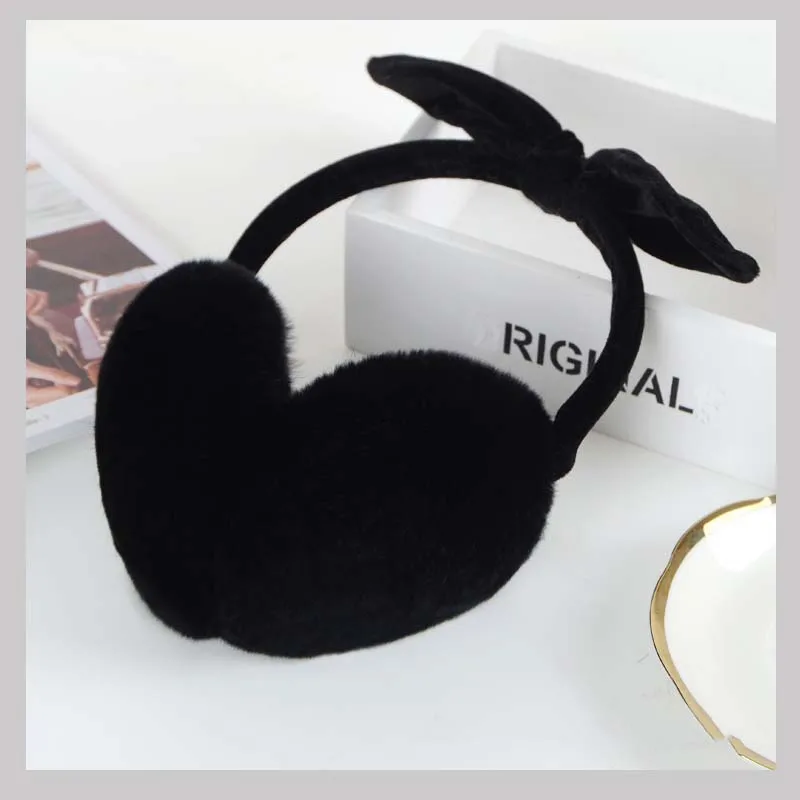 

Girl's Cut Earmuffs Real Rex Rabbit Earmuffs Women Earflap Cute Ladie's Ear Muff Natural Fur Ear Warmer Ms.MinShu