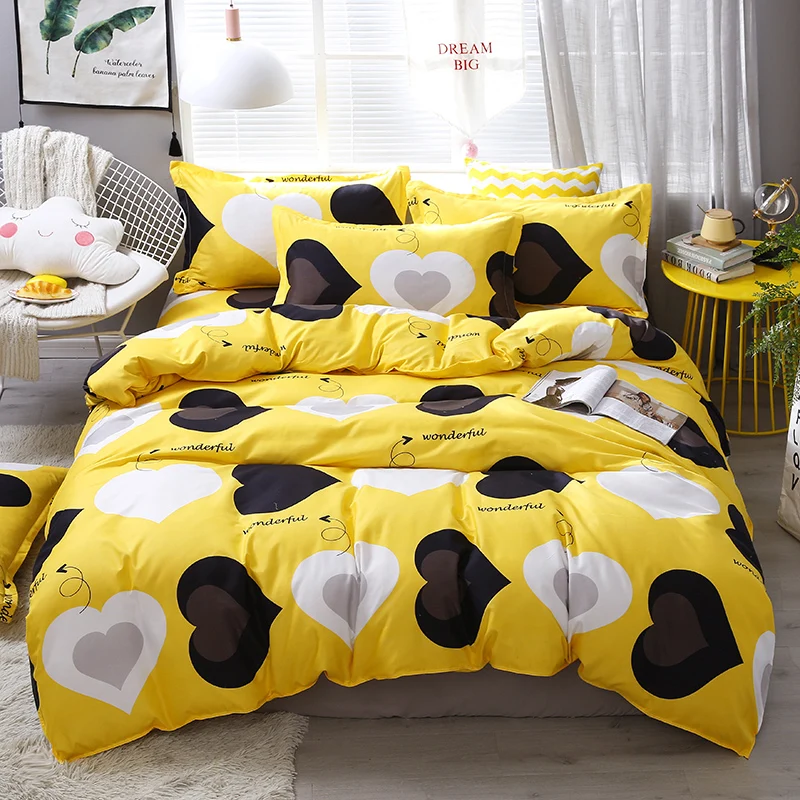 Yellow girls Room Decoration Bedspread Bed Sheet Pillowcase love Duvet Cover Set 3/4pcs cartoon Bed Soft comfortable bedding set
Yellow girls Room Decoration Bedspread Bed Sheet Pillowcase love Duvet Cover Set 3/4pcs cartoon Bed Soft comfortable bedding set