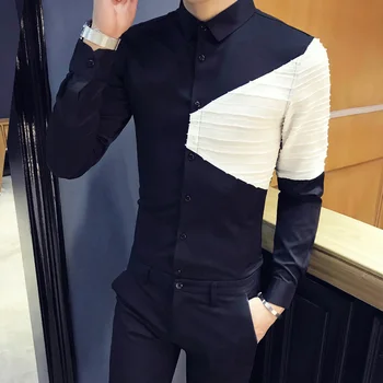 men shirt wind 2018 autumn winter men's black and white long sleeved shirt, Korean hair stylist, work clothes, male P55
men shirt wind 2018 autumn winter men's black and white long sleeved shirt, Korean hair stylist, work clothes, male P55
