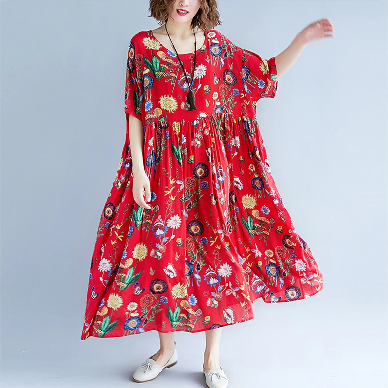 Women Summer Dress Plus Size Print Floral Femme Lady Elegant Vintage Vestidos Oversized Loose 2019 Holiday Long Dresses 037FD
Women Summer Dress Plus Size Print Floral Femme Lady Elegant Vintage Vestidos Oversized Loose 2019 Holiday Long Dresses 037FD