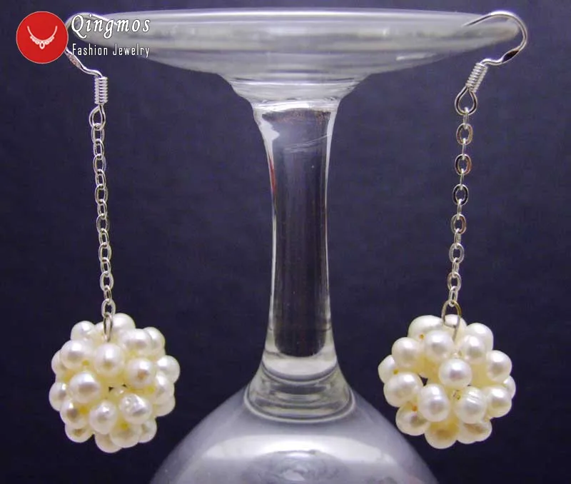 Qingmos Natural Pearl Earring for Women with 4-5mm White Pearl Handwork Weaving Round Dangle Ball Earring Jewelry 2 '' Ear484
Qingmos Natural Pearl Earring for Women with 4-5mm White Pearl Handwork Weaving Round Dangle Ball Earring Jewelry 2 '' Ear484