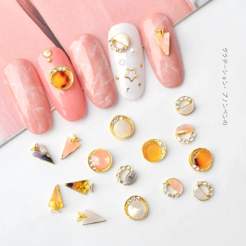Flat-back Amber Nail Art Stones Marble Gradient Nails Charms Jewelry Tips Hollow Round Design 3D Alloy nail art 5Pcs 030
Flat-back Amber Nail Art Stones Marble Gradient Nails Charms Jewelry Tips Hollow Round Design 3D Alloy nail art 5Pcs 030