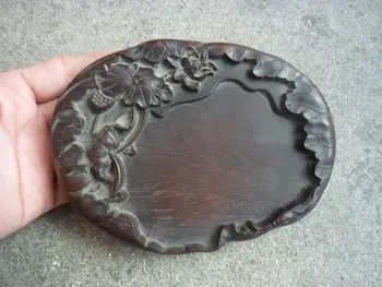 Antique Chinese ancient scholars dedicated woodcarving lotus inkstone
Antique Chinese ancient scholars dedicated woodcarving lotus inkstone