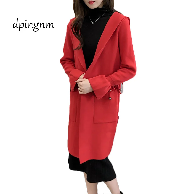 2018 Loose Slimming Solid Long Sleeve Casual Coat Pocket Hooded Woollen Large Size Wide-waisted Open Stitch Woman Wear Trench
2018 Loose Slimming Solid Long Sleeve Casual Coat Pocket Hooded Woollen Large Size Wide-waisted Open Stitch Woman Wear Trench