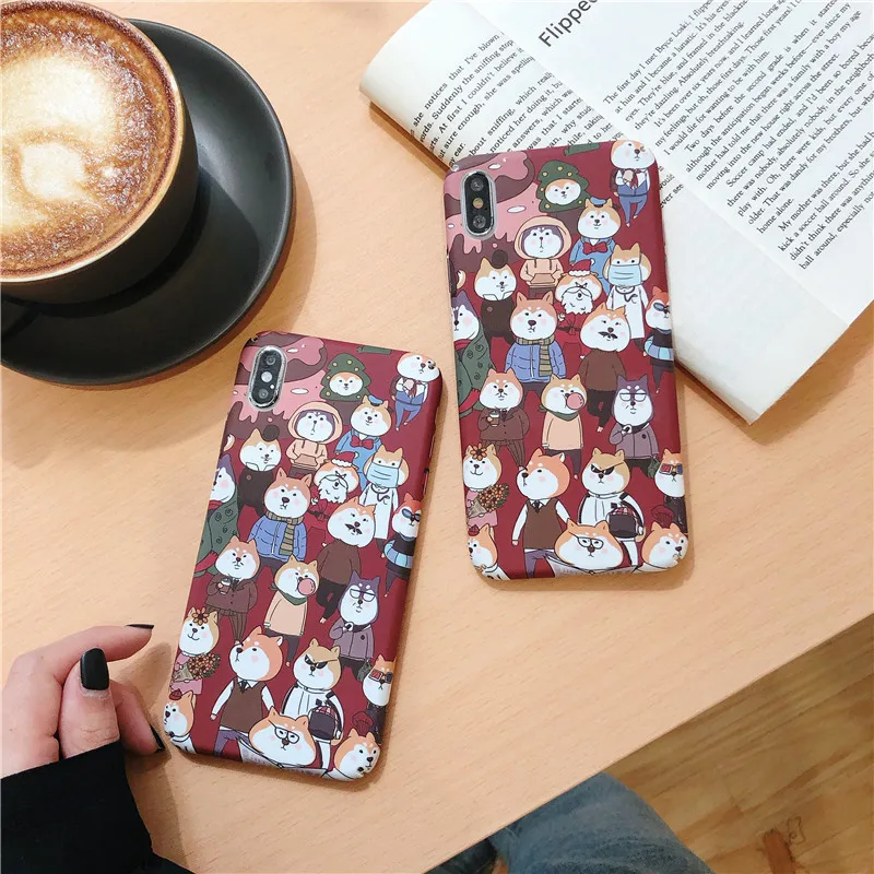 Matte Hard Plastic PC Case for iPhone 6 6s 7 8 plus X Xs Max XR Phone Case Lovely cartoon Japan Shiba Inu pattern Back Cover
Matte Hard Plastic PC Case for iPhone 6 6s 7 8 plus X Xs Max XR Phone Case Lovely cartoon Japan Shiba Inu pattern Back Cover