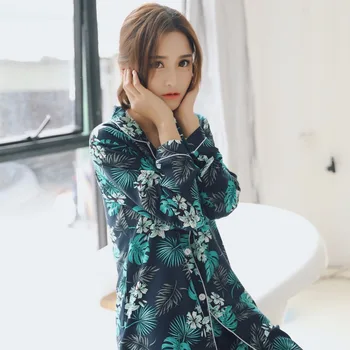 New Cute Floral Womens Sleeping Pajama Set Turn-down Collar Women Lingeries with Long Pants Long Sleeve Pijama Feminino
New Cute Floral Womens Sleeping Pajama Set Turn-down Collar Women Lingeries with Long Pants Long Sleeve Pijama Feminino