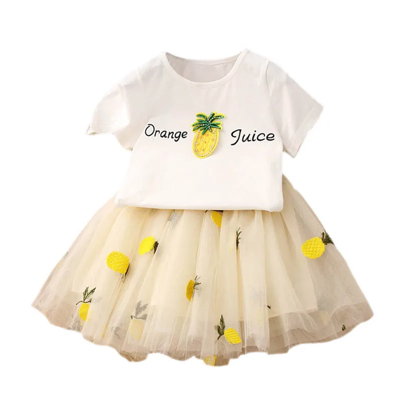 Cute Baby Girls Clothes Sets Summer Short Sleeve Pineapple Print T Shirts And Embroidery Tutu Skirt 2Pcs Fashion Kids Baby Set
Cute Baby Girls Clothes Sets Summer Short Sleeve Pineapple Print T Shirts And Embroidery Tutu Skirt 2Pcs Fashion Kids Baby Set