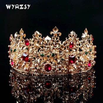 Baroque Retro Luxury Pearl Crystal Gold Crown Bridal Wedding Jewelry Rhinestone Tiaras Crowns Pageant Dress Hair Accessories New
Baroque Retro Luxury Pearl Crystal Gold Crown Bridal Wedding Jewelry Rhinestone Tiaras Crowns Pageant Dress Hair Accessories New