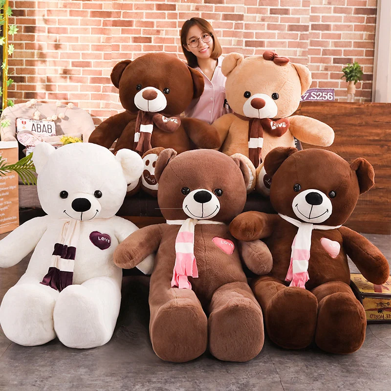 High Quality 80/100CM 3 Colors Teddy Bear With Scarf Stuffed Animals Bear Plush Toys Teddy Bear Doll Lovers Birthday Kids Gift
High Quality 80/100CM 3 Colors Teddy Bear With Scarf Stuffed Animals Bear Plush Toys Teddy Bear Doll Lovers Birthday Kids Gift