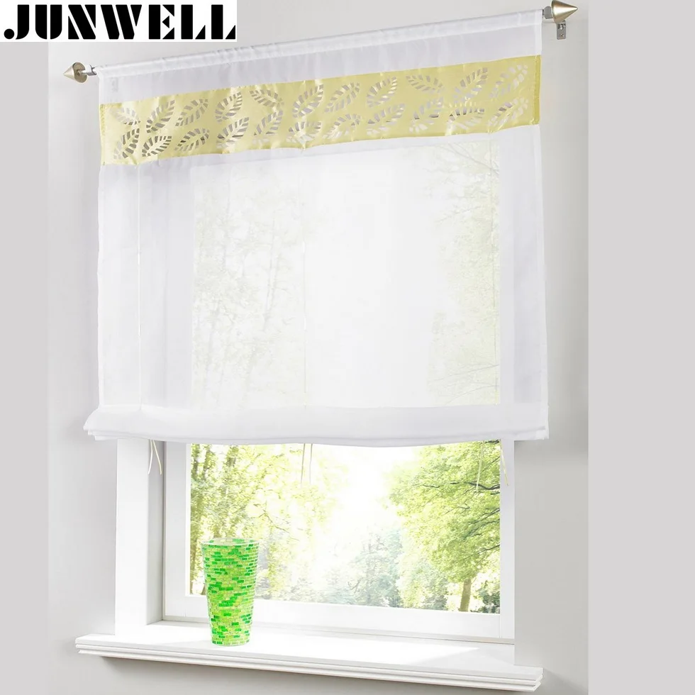 Laser Cut Leaves Design Roman Curtain Polyester Voile Ribbon Controller Blind Home Wave European Living Room Balcony Voile 1PC
Laser Cut Leaves Design Roman Curtain Polyester Voile Ribbon Controller Blind Home Wave European Living Room Balcony Voile 1PC