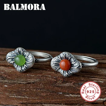 BALMORA 1 Piece 925 Sterling Silver Red & Green Flower Chalcedony Open Rings For Lovers Vintage Fashion Jewelry Anillos TRS22206
BALMORA 1 Piece 925 Sterling Silver Red & Green Flower Chalcedony Open Rings For Lovers Vintage Fashion Jewelry Anillos TRS22206