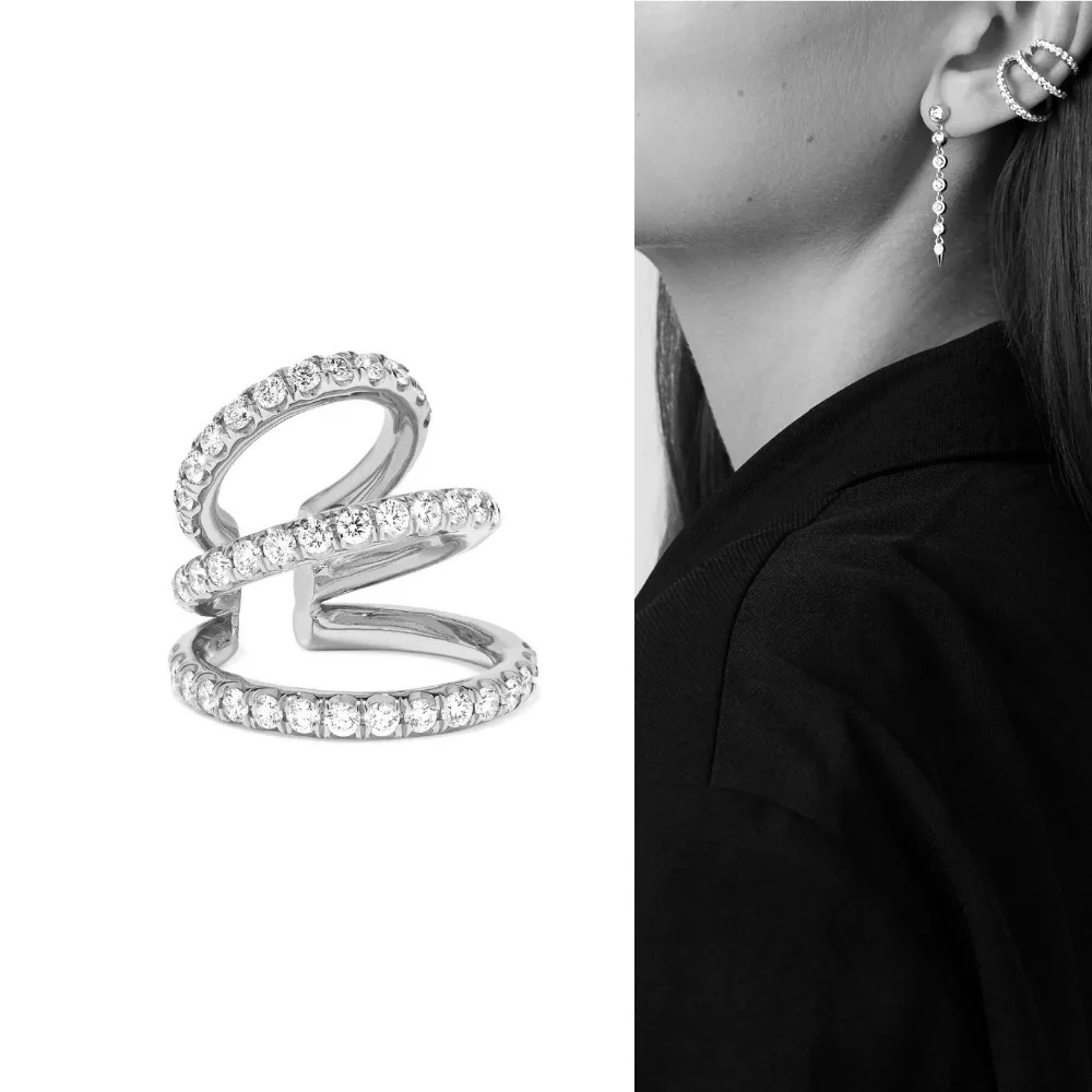 Clip On Earrings Triple line Gold silver color CZ Crystal Ear Cuff Pendientes De Clip Women Earrings Ear Wrap Earcuff Brincos
Clip On Earrings Triple line Gold silver color CZ Crystal Ear Cuff Pendientes De Clip Women Earrings Ear Wrap Earcuff Brincos