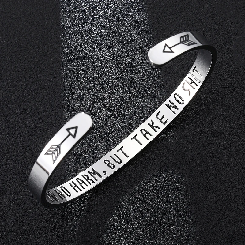 Tready Inspirational DO NO HARM BUT TAKE NO SHIT Arrow Bangle Bracelet Motivational Encouragement For Men Jewelry
Tready Inspirational DO NO HARM BUT TAKE NO SHIT Arrow Bangle Bracelet Motivational Encouragement For Men Jewelry