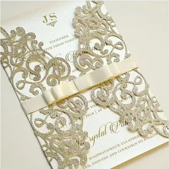 25pc Laser Cut Party glitter light gold Birthday Invitations Card,glitter silver Wedding Invitation Card,customize ribbon buckle
25pc Laser Cut Party glitter light gold Birthday Invitations Card,glitter silver Wedding Invitation Card,customize ribbon buckle