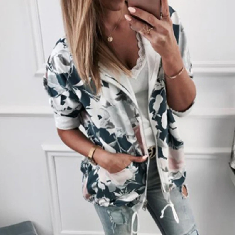 1pc Floral Women Jacket Autumn Warm Bomber Jacket Women Clothing Coat Windbreaker Casual Women Outwear Hoodies Coat Tops
1pc Floral Women Jacket Autumn Warm Bomber Jacket Women Clothing Coat Windbreaker Casual Women Outwear Hoodies Coat Tops