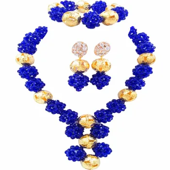 Fashion Royal Blue Crystal Ball Women Necklaces Costume Jewelry Nigerian Wedding African Beads Jewelry Set 1SJQ15
Fashion Royal Blue Crystal Ball Women Necklaces Costume Jewelry Nigerian Wedding African Beads Jewelry Set 1SJQ15