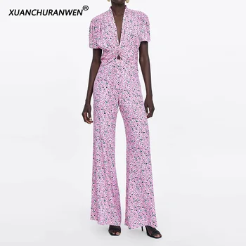 Summer Two Piece Short Sleeve Women's Set Summer Outfit Women Floral Tops High Waist Wide Leg Trousers Sets Outfits XZ2034
Summer Two Piece Short Sleeve Women's Set Summer Outfit Women Floral Tops High Waist Wide Leg Trousers Sets Outfits XZ2034