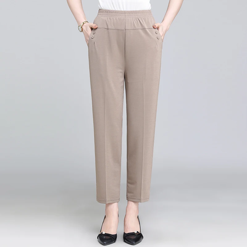 Summer Middle-aged Women Ankle-Length Pants Large Size 5XL Loose Stretch Pants Casual Women Elastic Waist Wide Leg Pants
Summer Middle-aged Women Ankle-Length Pants Large Size 5XL Loose Stretch Pants Casual Women Elastic Waist Wide Leg Pants